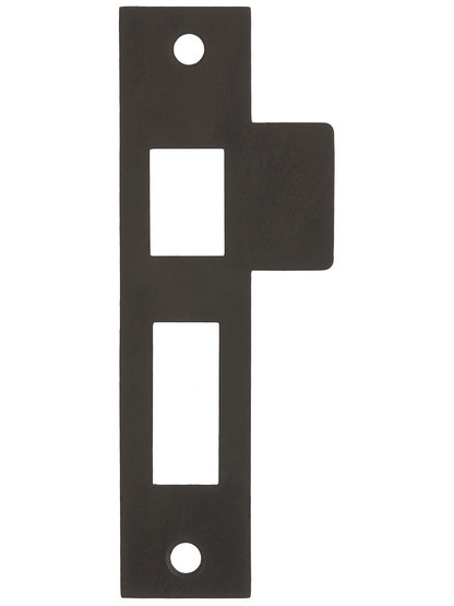 4 1/2 inch Solid Brass Mortise Strike Plate in Oil Rubbed Bronze.